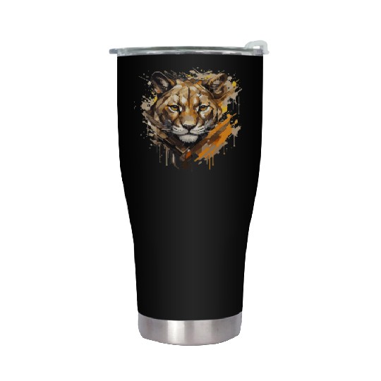 Graffiti Style Mountain Lion | Mountain Lion Lover Stainless Steel Tumblers