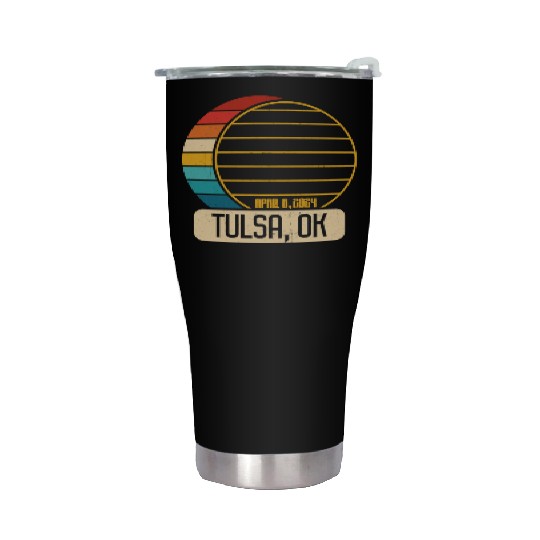 Total Solar Eclipse Oklahoma Tulsa April 28 2024Tu Stainless Steel Tumblers