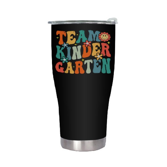 Team Kindergarten Teacher Student Groovy Back To Stainless Steel Tumblers