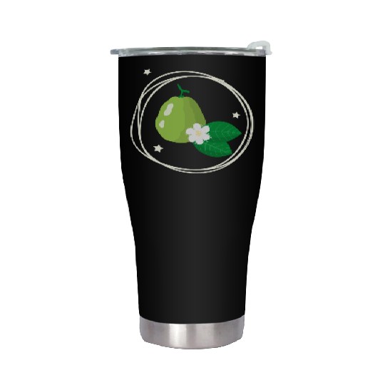 Guava With Flower And Leaves Stainless Steel Tumblers