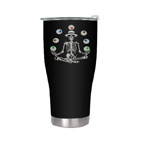 Skeleton Juggling Eyeballs Stainless Steel Tumblers