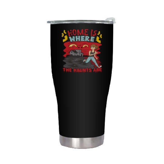 Horror Paranormal Haunted House Spooky Halloween Stainless Steel Tumblers