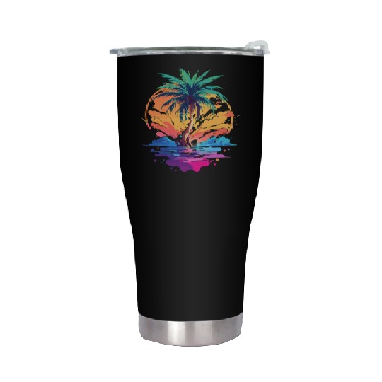 Palm Tree Paradise Stainless Steel Tumblers