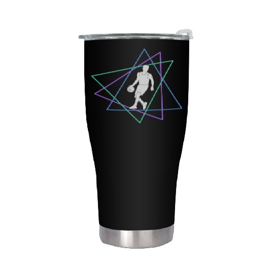 Geometric Basketball Dribble Stainless Steel Tumblers