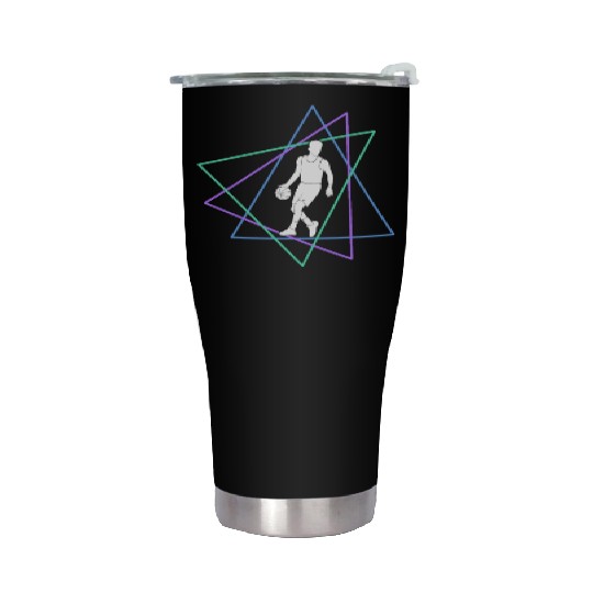 Geometric Basketball Dribble Stainless Steel Tumblers