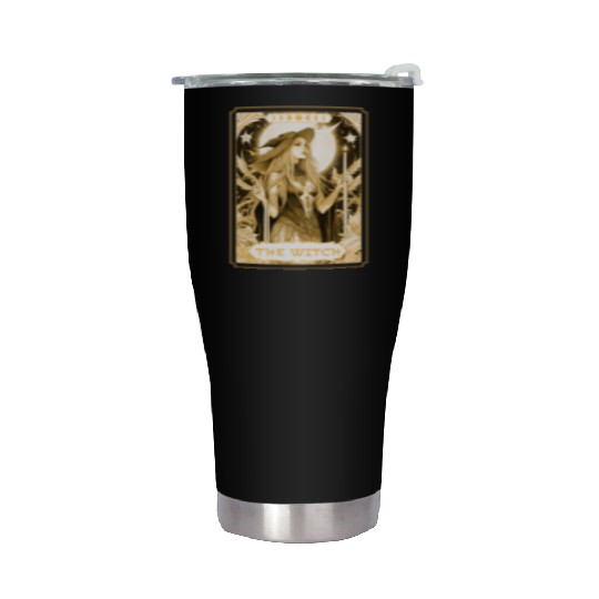 Dark Witch Tarot Card Magic Boho Mystic Celestial Stainless Steel Tumblers