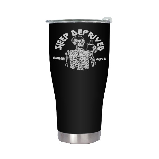 Funny Skeleton Drinking Coffee Stainless Steel Tumblers