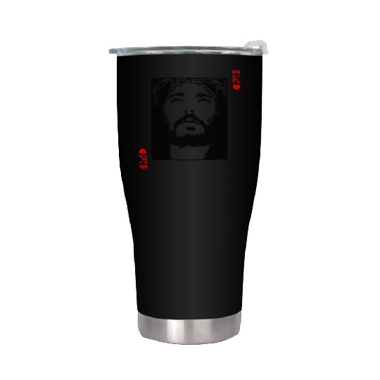 Jesus Is King Jesus King Of Hearts Card Christian Stainless Steel Tumblers