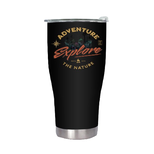 Adventure Explore The Nature Graphic Stainless Steel Tumblers