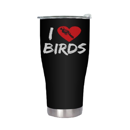 Bird Lover Heart Cute Birdwatcher Parrot Heron Stainless Steel Tumblers