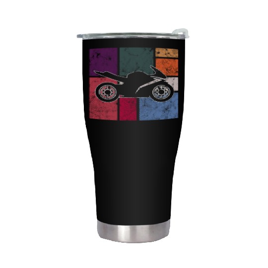 Vintage Motorcycle Racer – Retro Speed Ride Stainless Steel Tumblers