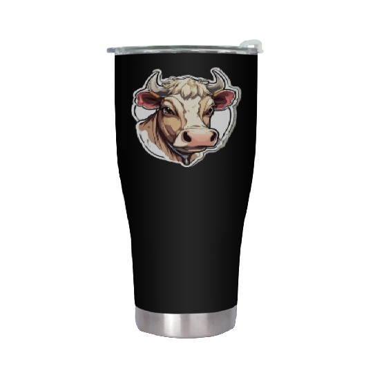 Cow Cows Cow Head Agriculture Farmer Stainless Steel Tumblers