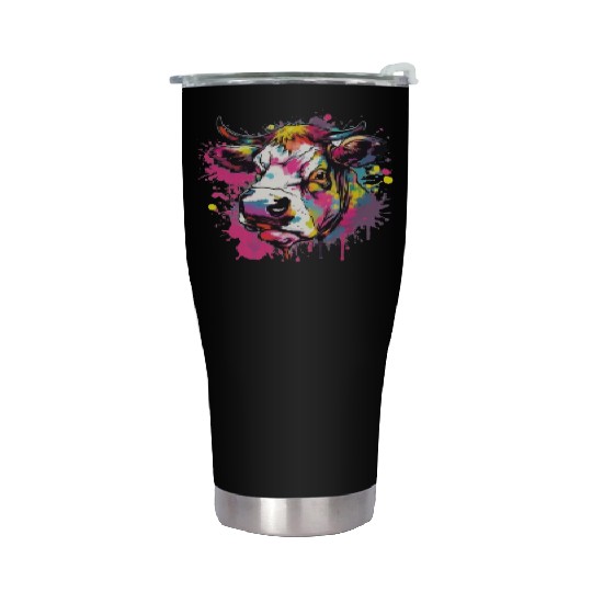 Cow Cows Cow Head Agriculture Farmer Stainless Steel Tumblers