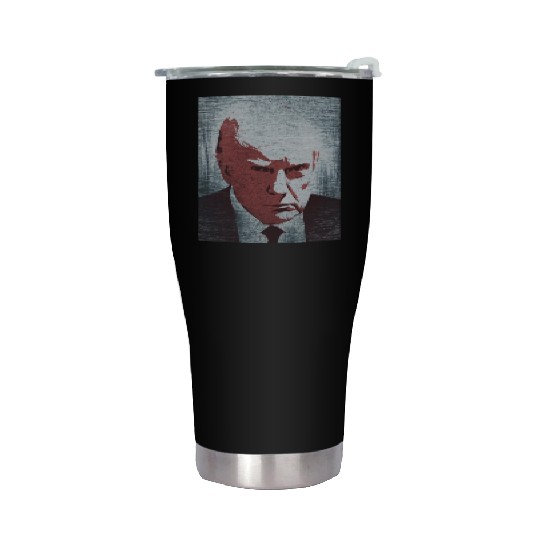Donald Trump mugshot graffiti Stainless Steel Tumblers