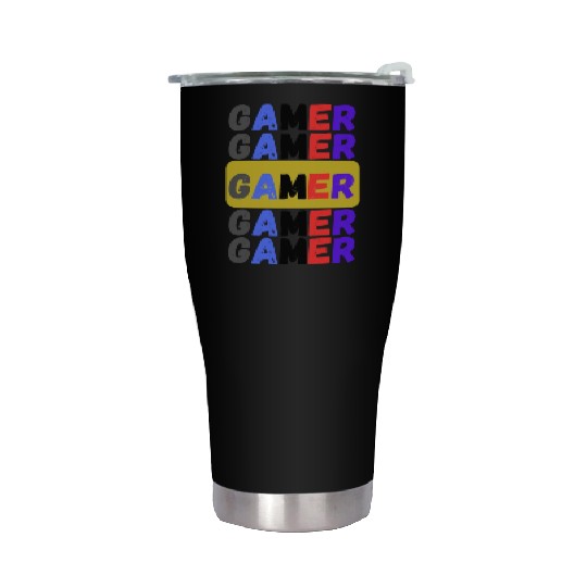 Distressed Retro Gamer Stainless Steel Tumblers
