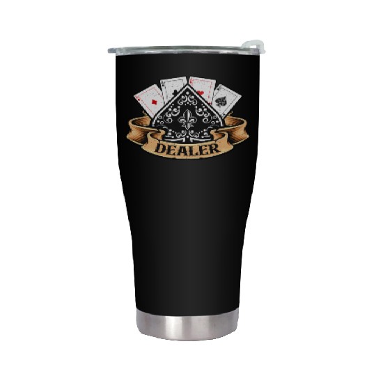 Classic Blackjack Dealer Gambling Card Game Casino Stainless Steel Tumblers