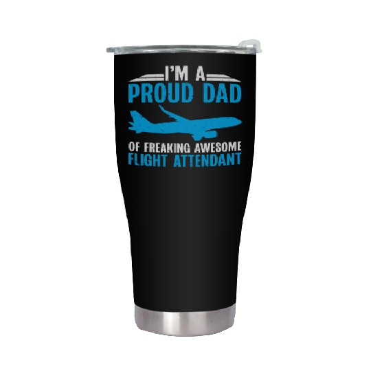Flight Attendant Dad Airplane Flight Attendant Stainless Steel Tumblers