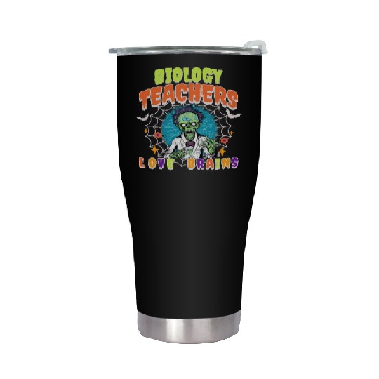 Halloween Biology Teachers Love Brains Stainless Steel Tumblers