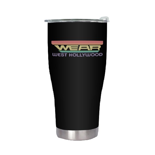 Wear West Hollywood Apparel with Vintage Rainbow Stainless Steel Tumblers