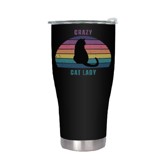crazy cat lady Stainless Steel Tumblers