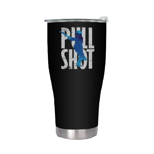 Cricket Pull Shot Sports Moment Stainless Steel Tumblers