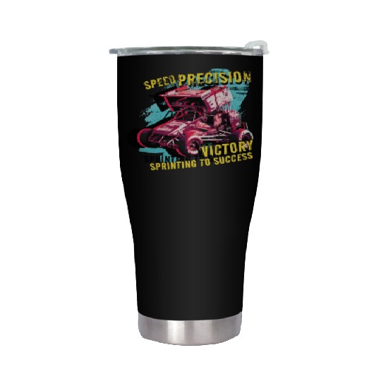 Sprint Car Mom Dirt Track Racing Racing Race Day Stainless Steel Tumblers