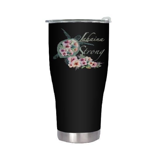 Lahaina Strong: Hibiscus and Sea Turtle Stainless Steel Tumblers