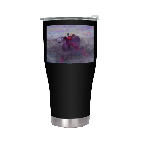 Mothman and Bessie the Lake Erie Monster's Vacay Stainless Steel Tumblers