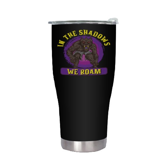 Funny Horror Werewolf Lycanthropy Full Moon Shapes Stainless Steel Tumblers