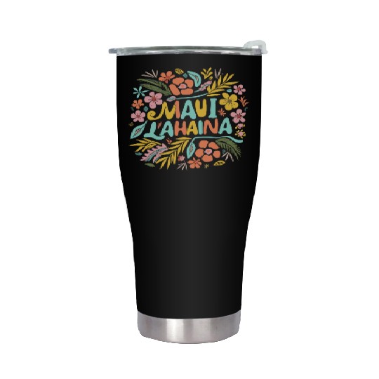 Maui Strong Lahaina Flower floral Stainless Steel Tumblers