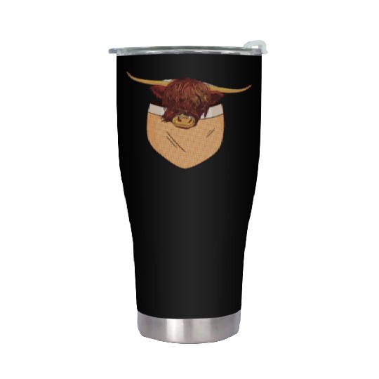 Scottish Highland Cow Pocket Design Stainless Steel Tumblers
