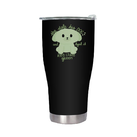 Key Lime Green Dog Stainless Steel Tumblers
