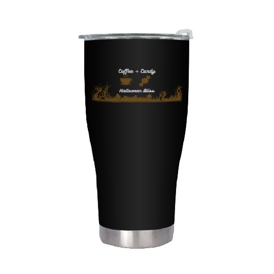 Coffee + Candy = Halloween Bliss Stainless Steel Tumblers