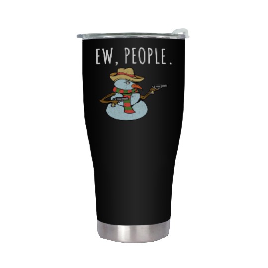 Ew People Armed Snowman Distressed Stainless Steel Tumblers