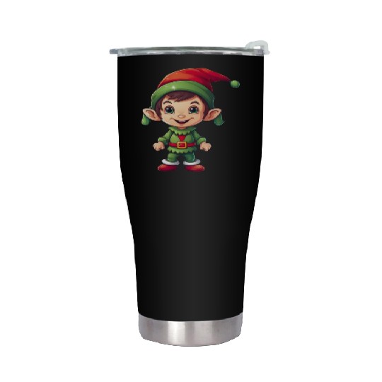 Cool Jolly Stylish Christmas Elf Stainless Steel Tumblers