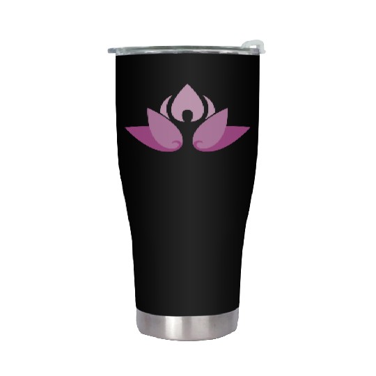 Meditative Lotus Tranquility Design Stainless Steel Tumblers