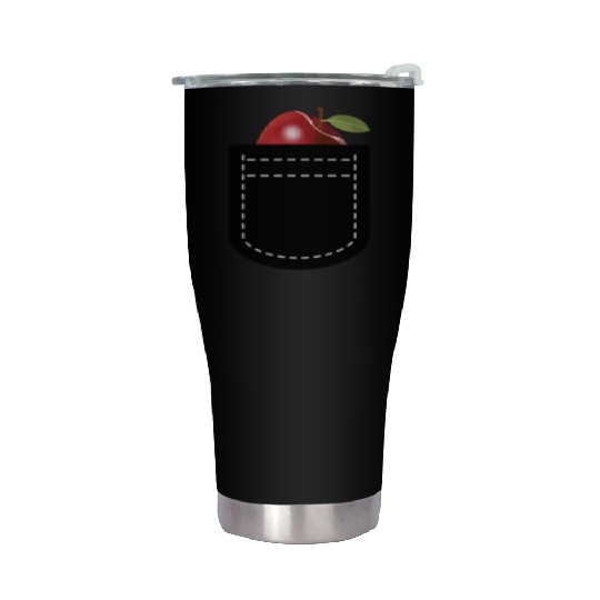 Cool Red Apple For Men Women Kids Pocket Red Apple Stainless Steel Tumblers