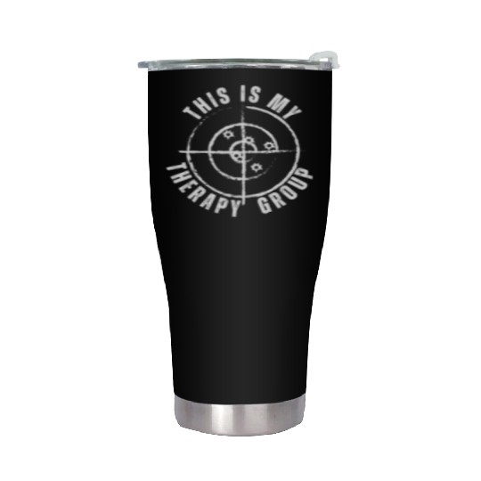 This Is My Group Therapy Gun Range Target Shooting Stainless Steel Tumblers