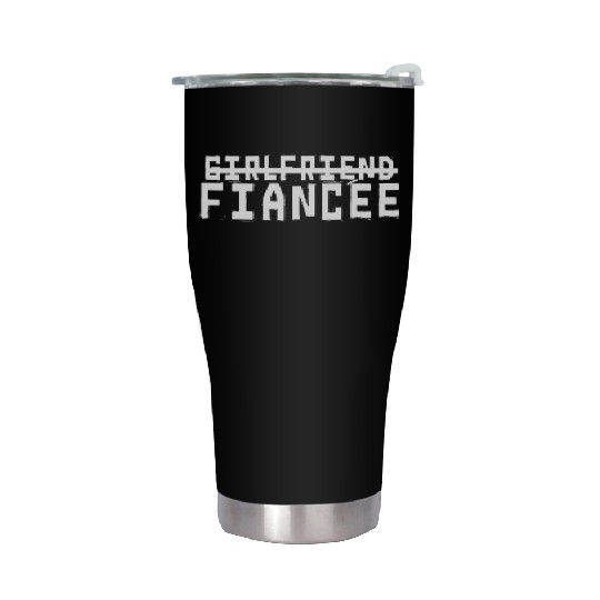 Girlfriend Fiancee Couple Engagement Engaged Stainless Steel Tumblers