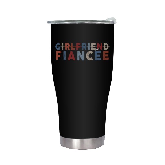 Girlfriend Fiancee Couple Engagement Engaged Stainless Steel Tumblers