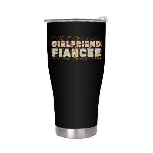 Girlfriend Fiancee Couple Engagement Engaged Stainless Steel Tumblers