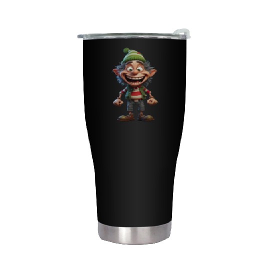 Joyful Christmas Cartoon Festive Frolics Stainless Steel Tumblers