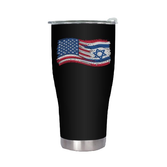 USA Israel flag! We stand with Israel! Stainless Steel Tumblers