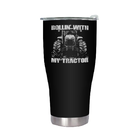 Rollin' With My Tractor Farmer Gift Agriculture Stainless Steel Tumblers