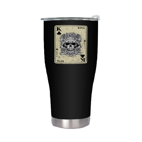 King of Clubs Poker Card Game Gothic Horror Stainless Steel Tumblers