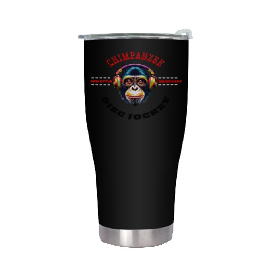 Monkey DJ Music, Chimpanzee DJ Music - Funny And C Stainless Steel Tumblers
