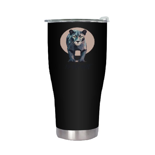 Beautiful Tiger Geometric Polygon Design Stainless Steel Tumblers