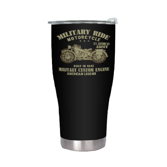 Military Ride Motorcycle Stainless Steel Tumblers