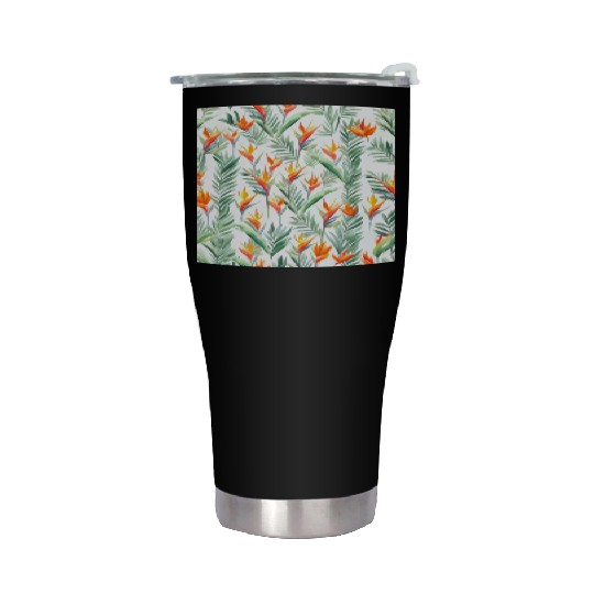 Retro Heliconia Stainless Steel Tumblers