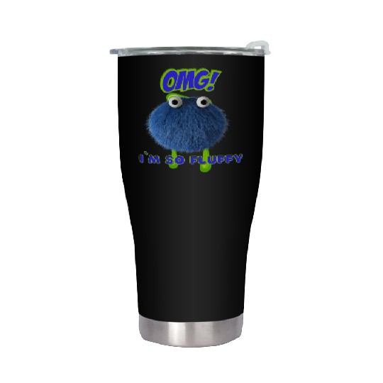 OMG Im So Fluffy, Cute Furry monster. Stainless Steel Tumblers